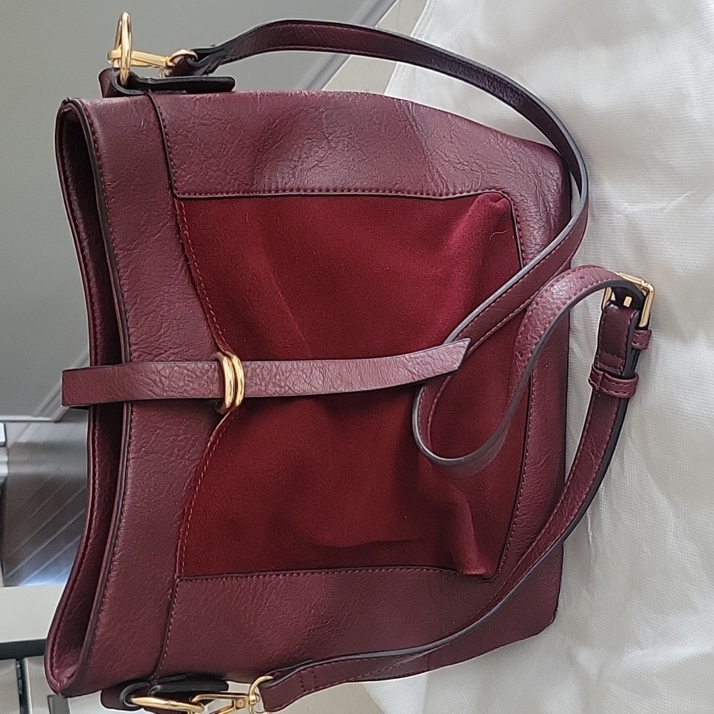 Burgundy Vegan Leather Purse